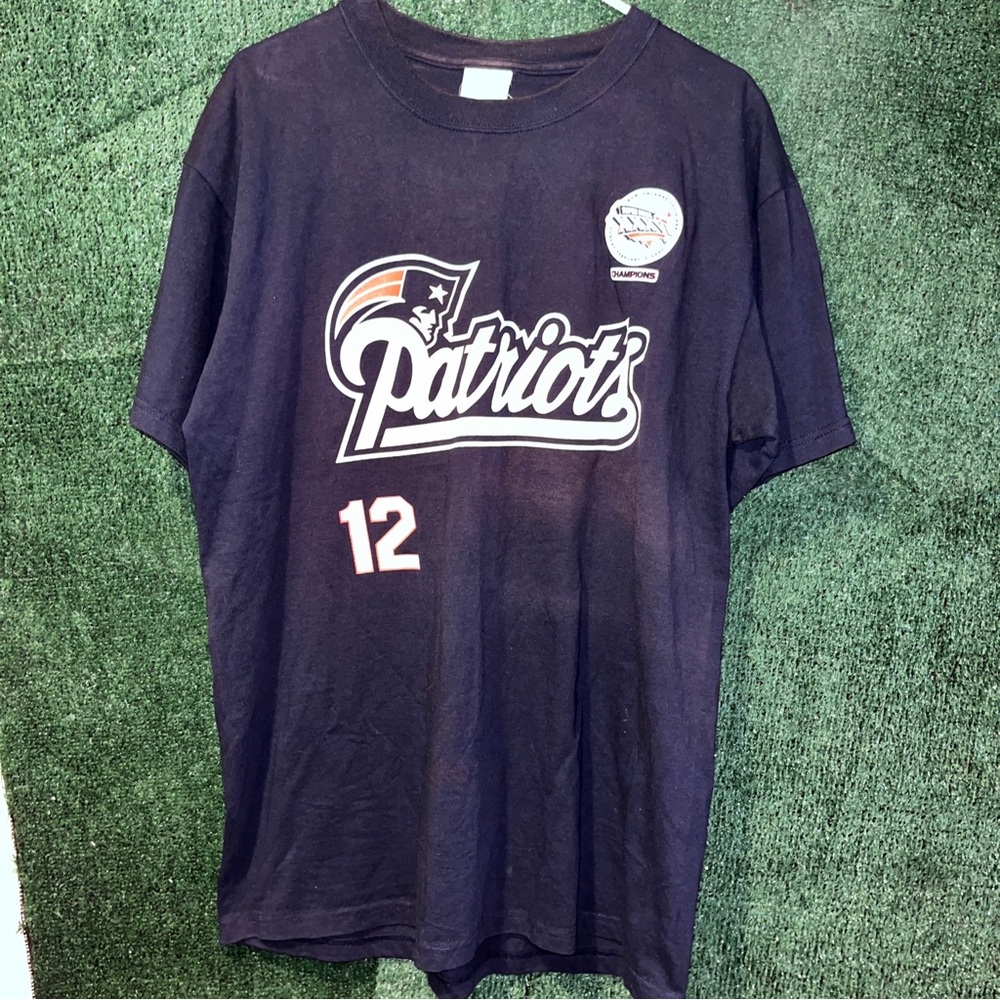 vintage Y2K New England Patriots #12 Tom Brady Shirt L NFL Football